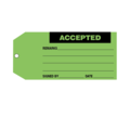 Nevs Tag, "Accepted" 6-1/4" x 2-7/8" Green w/Black CS-15896